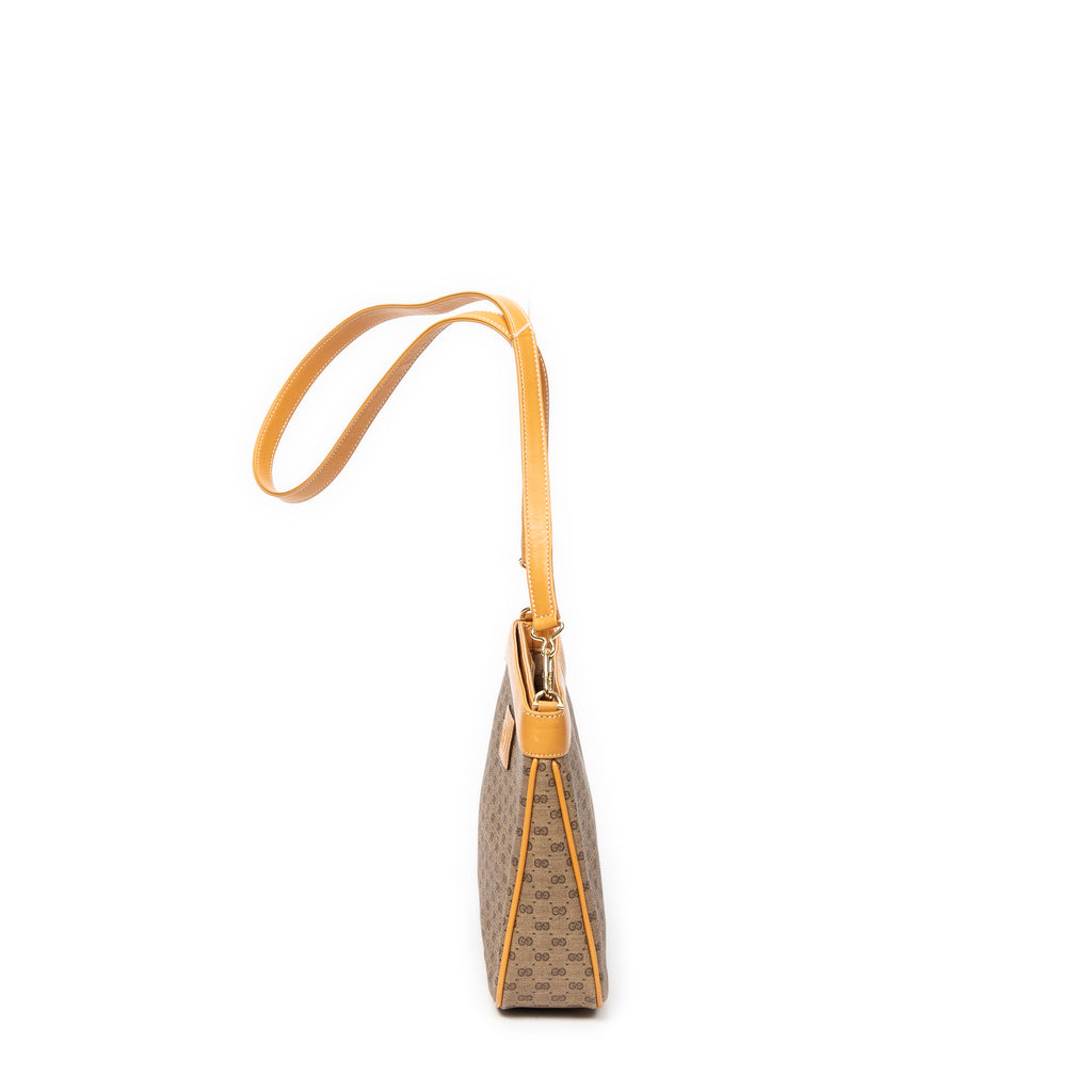 Bolso de Hombro Vintage GG Bandolera Beige Lona Recubierta Microguccissima