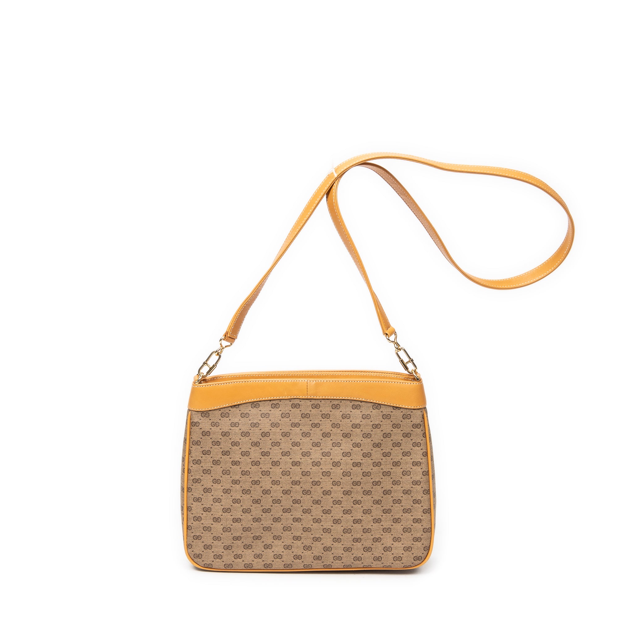 Bolso de Hombro Vintage GG Bandolera Beige Lona Recubierta Microguccissima
