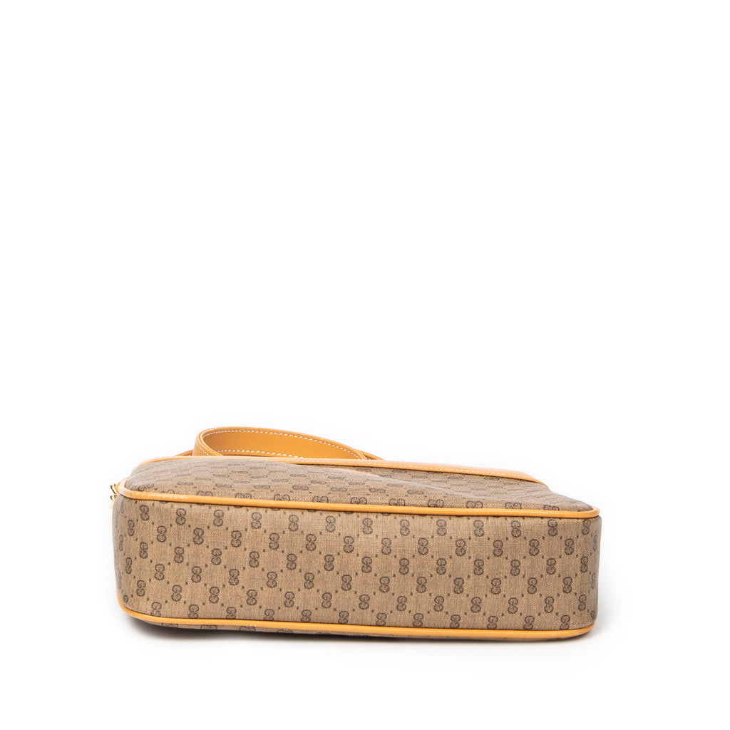 Bolso de Hombro Vintage GG Bandolera Beige Lona Recubierta Microguccissima