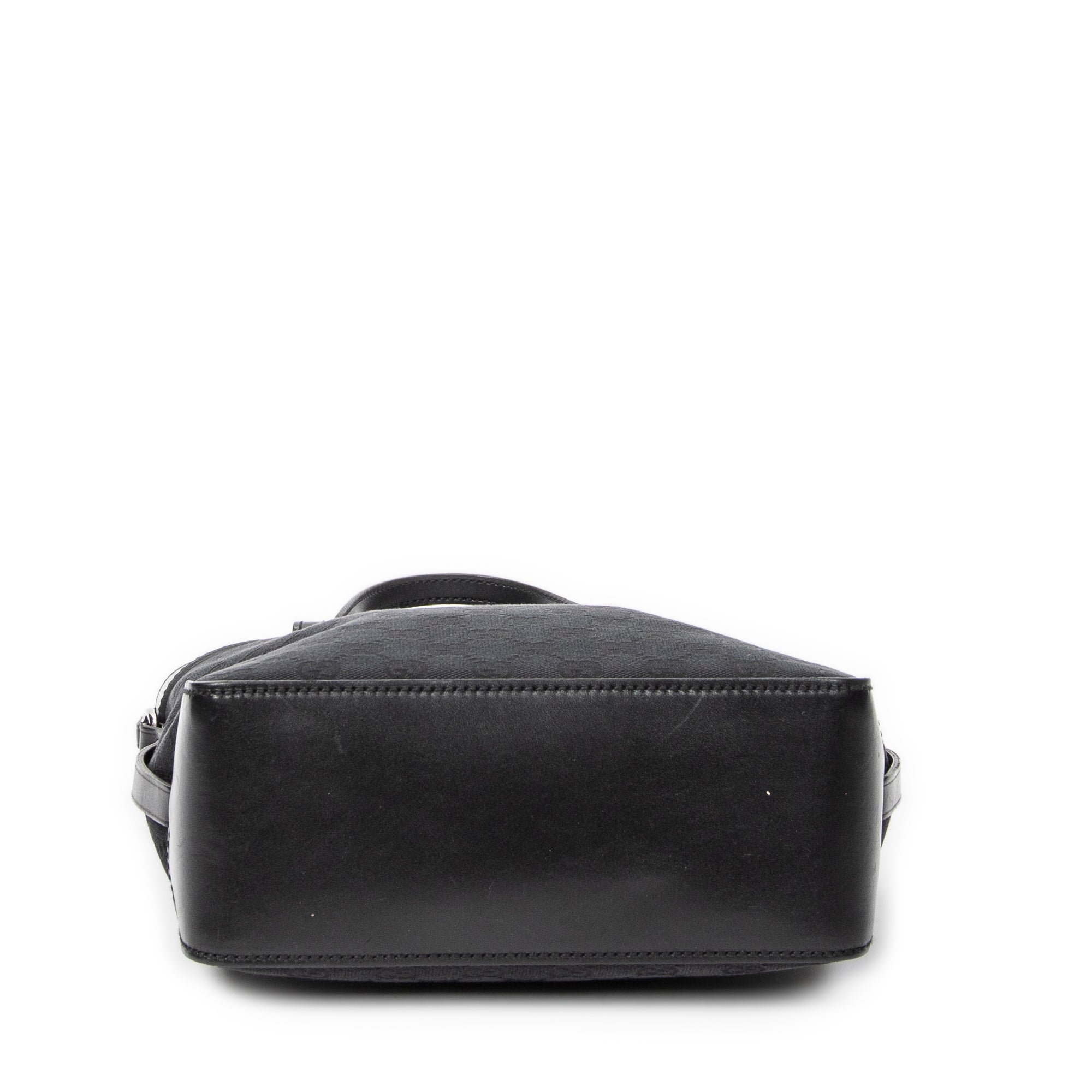 Bolso de hombro, bolso tote alto con cinturón, lona negra monogramada