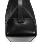 Bolso de hombro, bolso tote alto con cinturón, lona negra monogramada