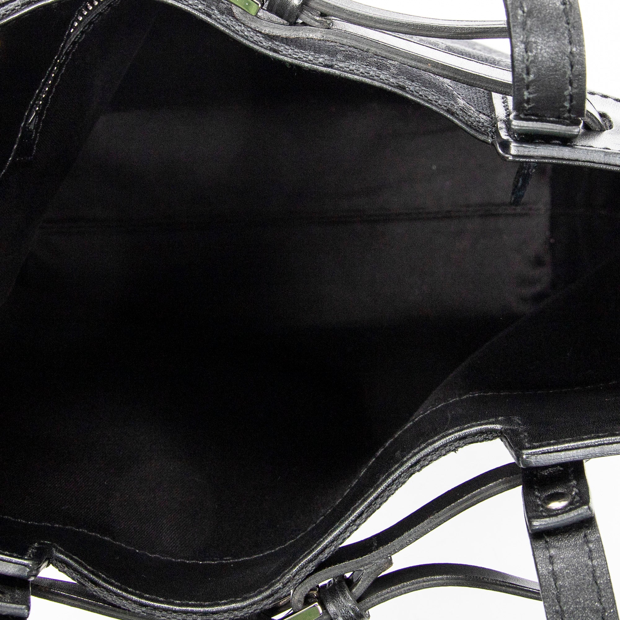 Bolso de hombro, bolso tote alto con cinturón, lona negra monogramada