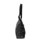 Shoulder Bag Medium Front Pocket Tote Black Monogrammed Nylon Canvas