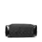 Shoulder Bag Medium Front Pocket Tote Black Monogrammed Nylon Canvas