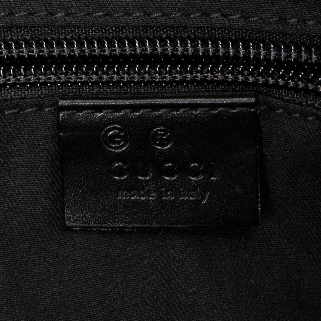 Shoulder Bag Medium Front Pocket Tote Black Monogrammed Nylon Canvas