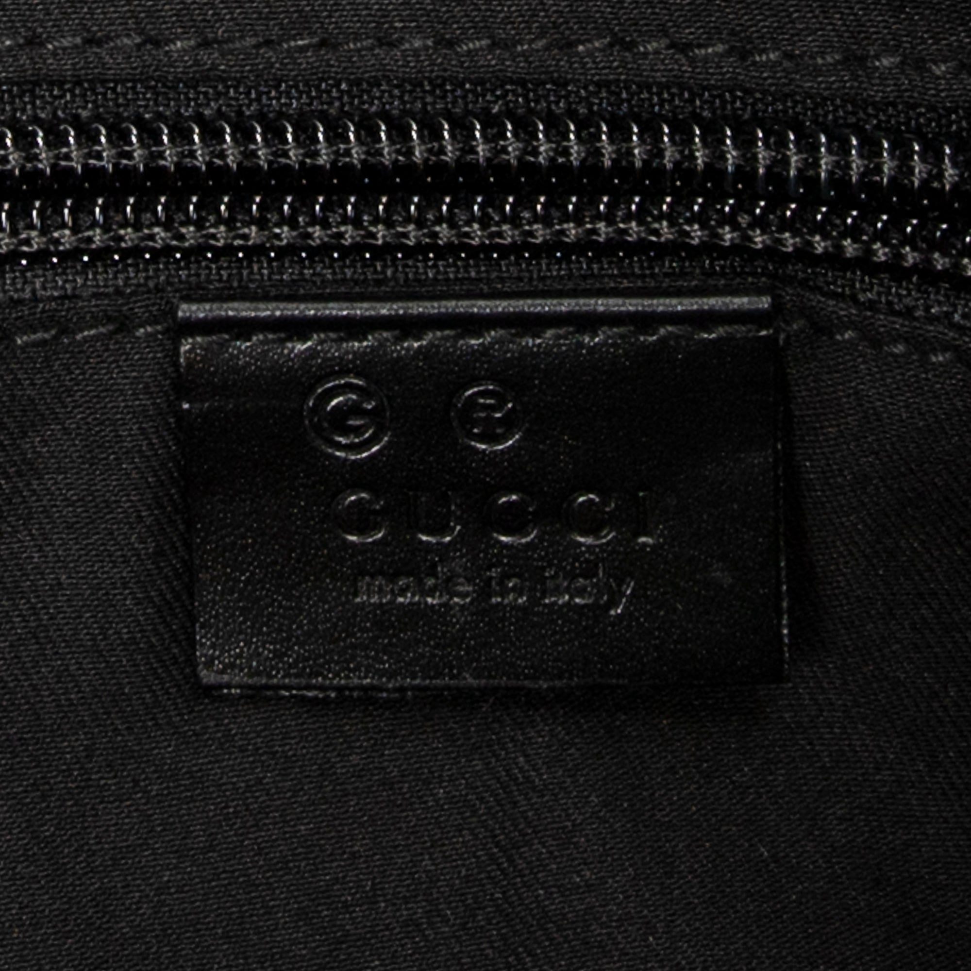 Shoulder Bag Medium Front Pocket Tote Black Monogrammed Nylon Canvas
