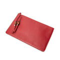 Clutch Bamboo Tassel Zip Clutch Red Grained Calfskin Leather