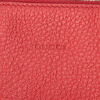 Clutch Bamboo Tassel Zip Clutch Red Grained Calfskin Leather
