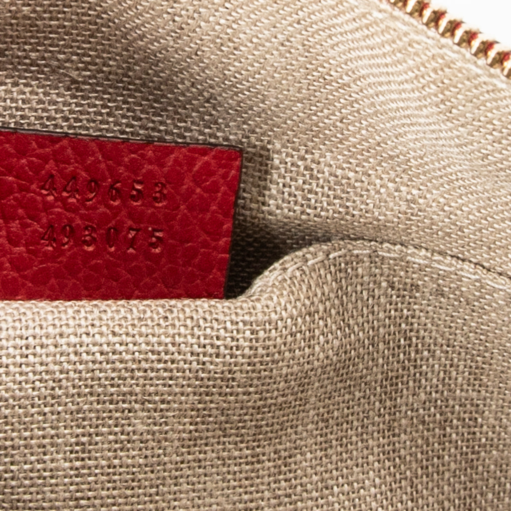 Clutch Bamboo Tassel Zip Clutch Red Grained Calfskin Leather