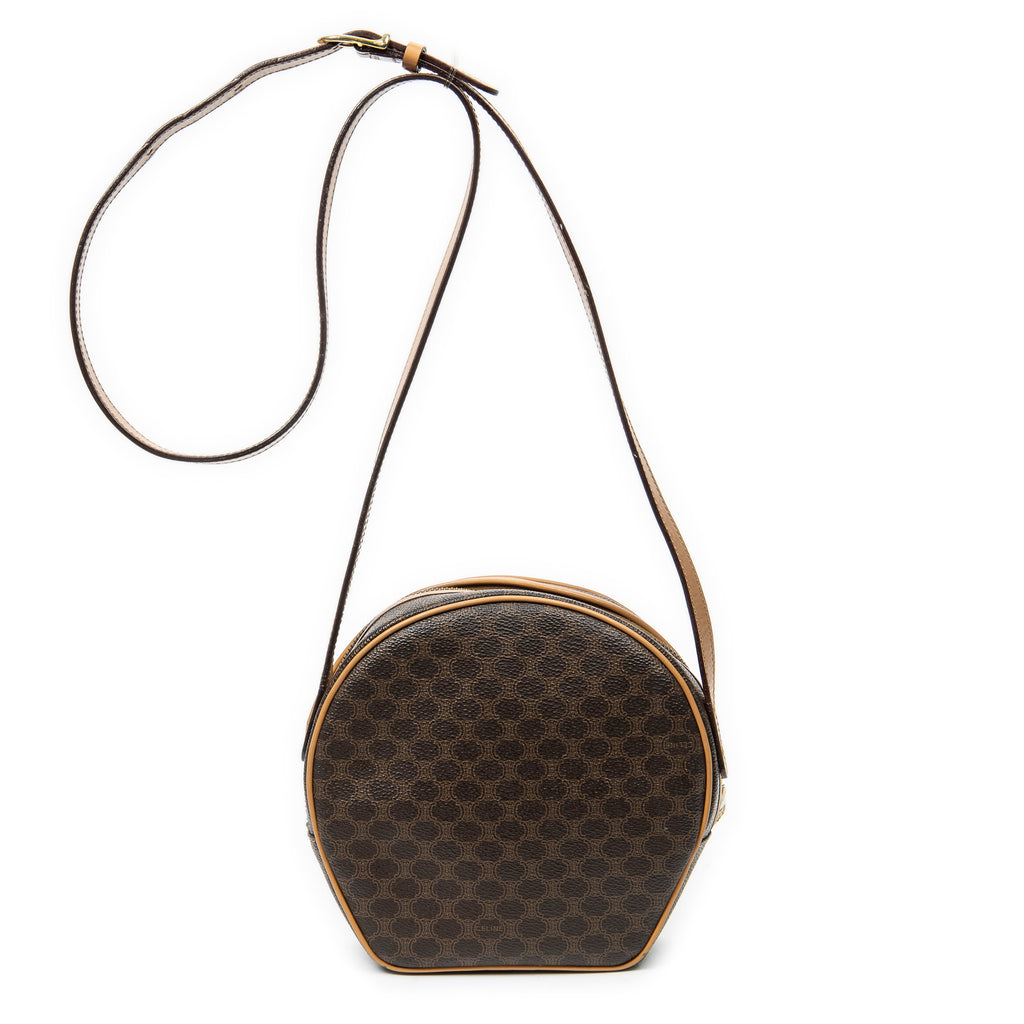 Bolso de hombro Dome vintage bandolera de lona revestida Macadam marrón