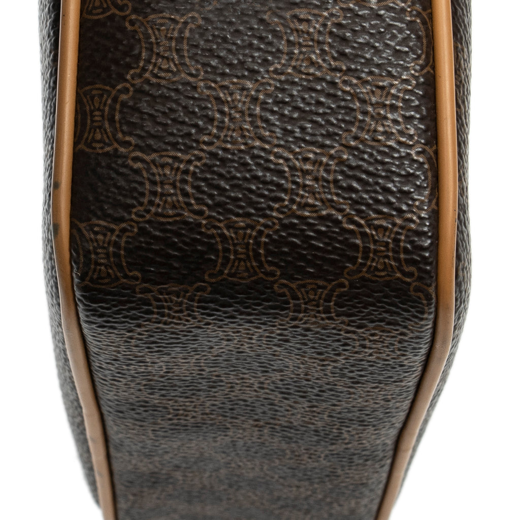 Bolso de hombro Dome vintage bandolera de lona revestida Macadam marrón