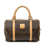 Bolso de mano Boston pequeño vintage de lona revestida Macadam marrón