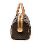 Bolso de mano Boston pequeño vintage de lona revestida Macadam marrón