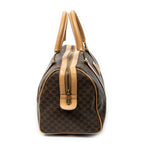 Bolso de mano Boston pequeño vintage de lona revestida Macadam marrón