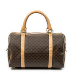 Bolso de mano Boston pequeño vintage de lona revestida Macadam marrón