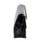 Shoulder Bag Vintage Push Lock Straight Flap Black Quilted Lambskin Leather
