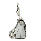 Mochila Pequeña Faye de Piel de Becerro Azul Claro