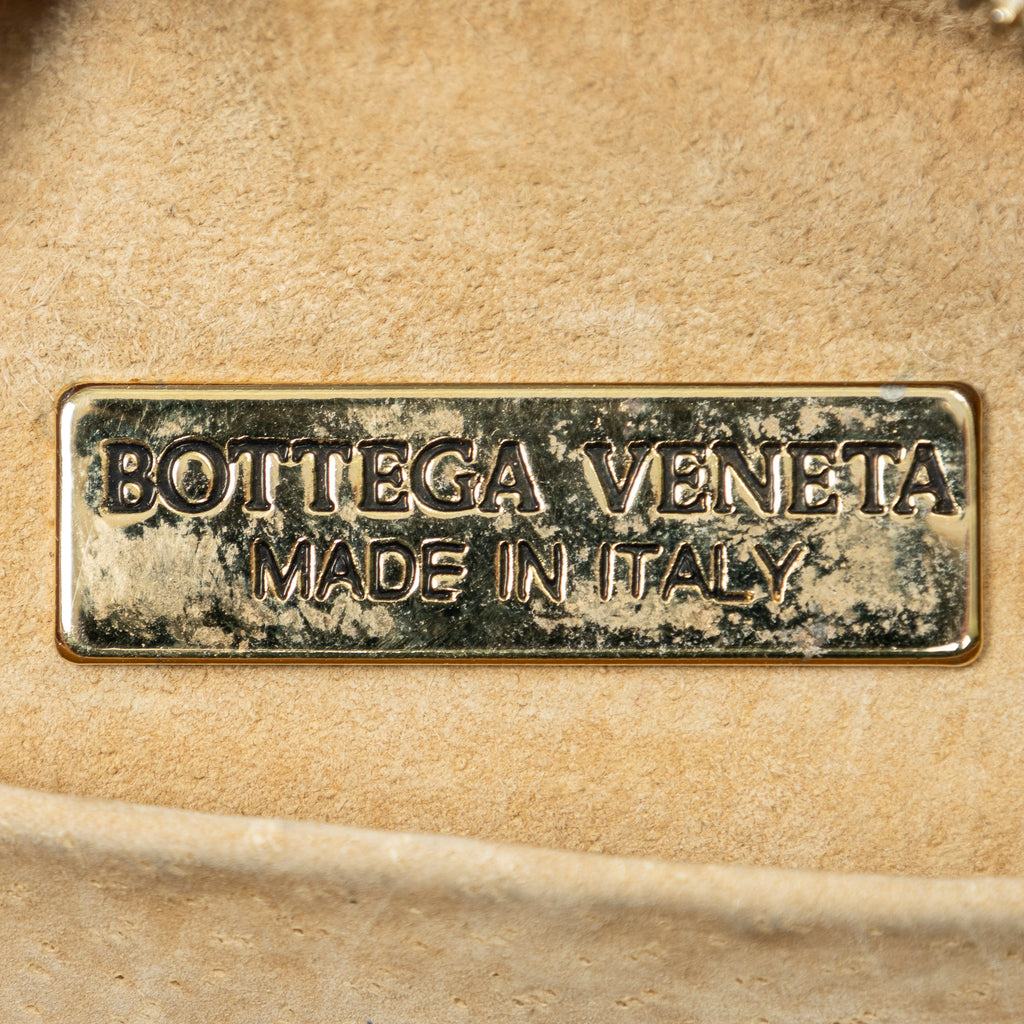 Shoulder Bag Vintage Camera Crossbody Gold Intrecciato Leather