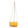 Shoulder Bag Nano Baguette Charm Yellow Zucca Embossed Leather