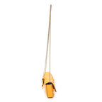 Shoulder Bag Nano Baguette Charm Yellow Zucca Embossed Leather