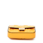 Shoulder Bag Nano Baguette Charm Yellow Zucca Embossed Leather
