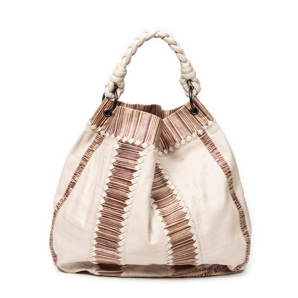Bottega Veneta - Sac hobo à anse tressée grand modèle - Beige/Marron