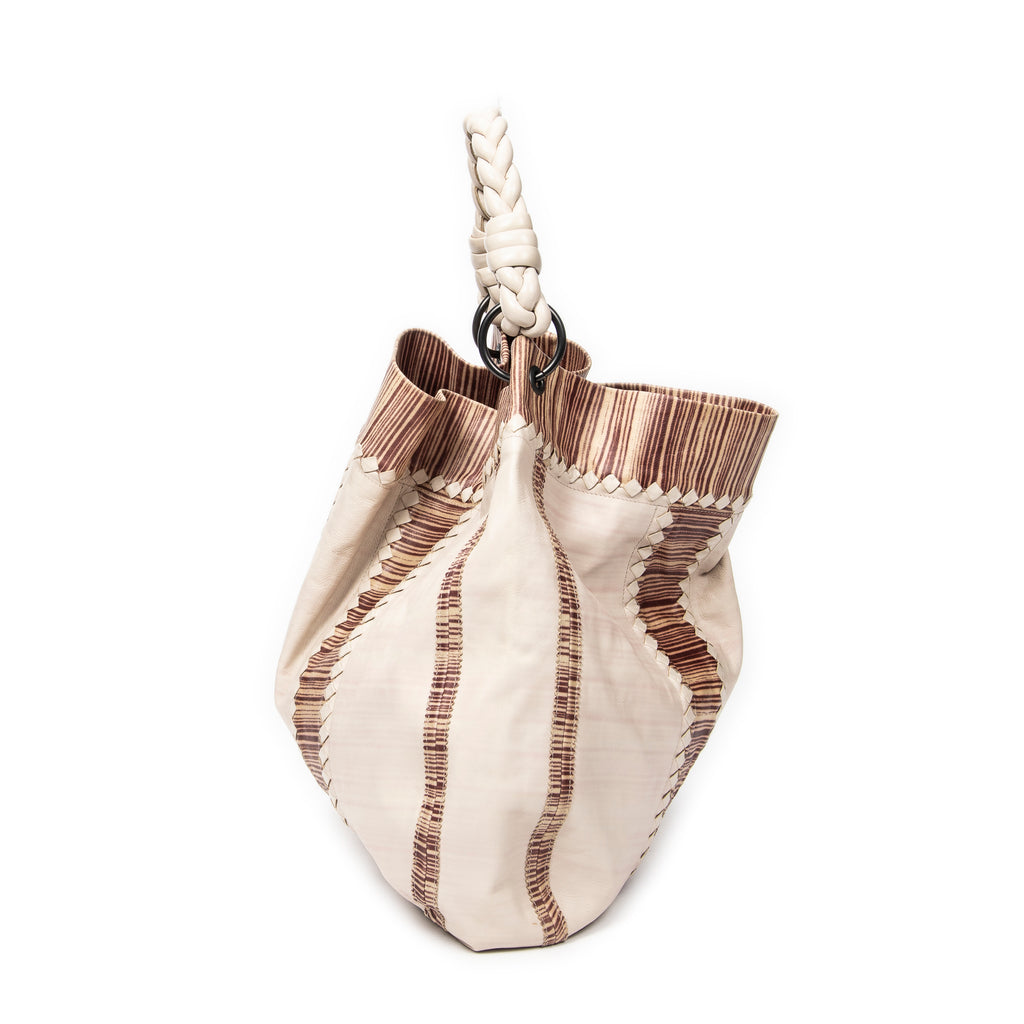 Bottega Veneta - Sac hobo à anse tressée grand modèle - Beige/Marron