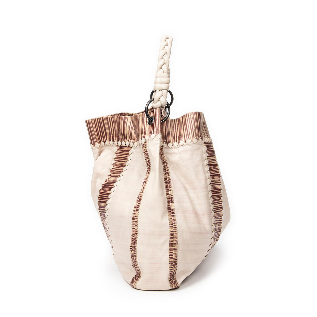 Bottega Veneta - Sac hobo à anse tressée grand modèle - Beige/Marron
