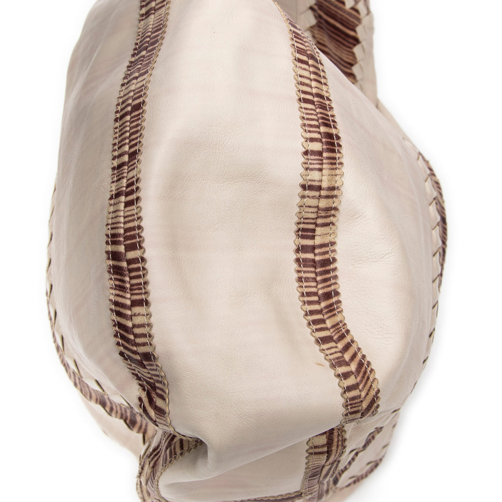 Bottega Veneta - Sac hobo à anse tressée grand modèle - Beige/Marron