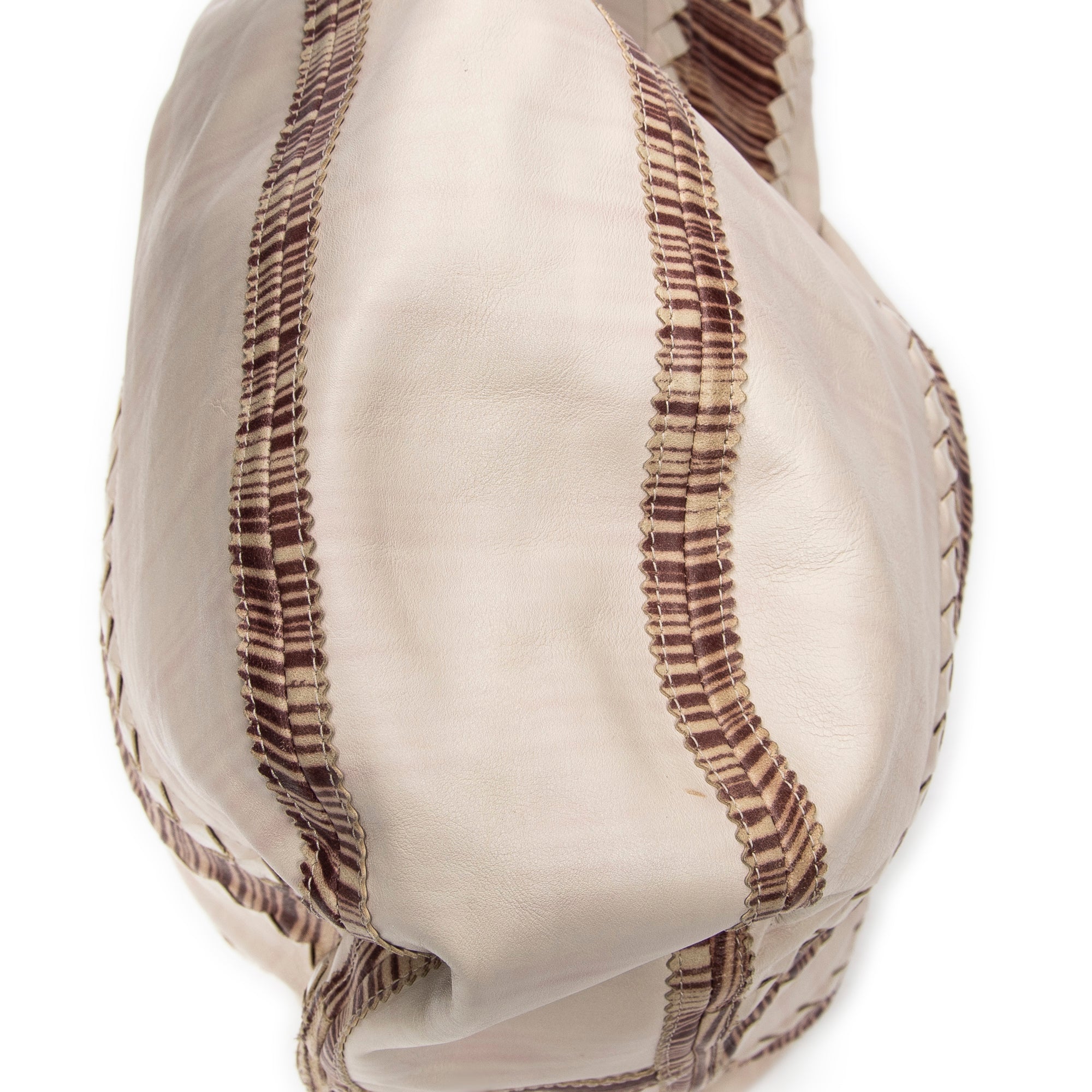 Bottega Veneta - Sac hobo à anse tressée grand modèle - Beige/Marron