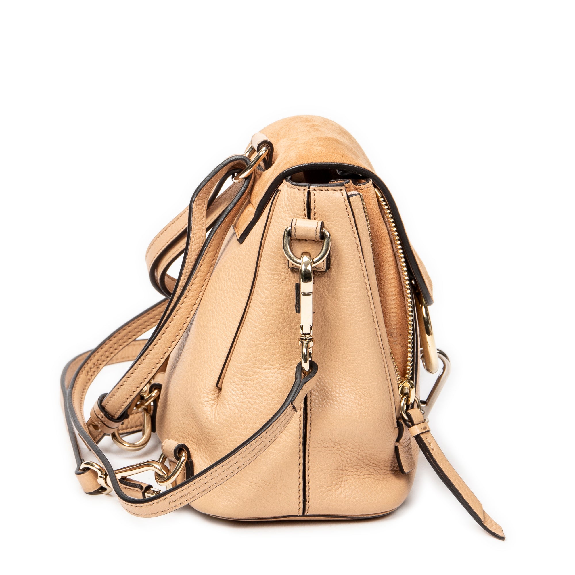 Backpack Mini Faye Backpack Beige Calfskin Leather – BrandCo Paris