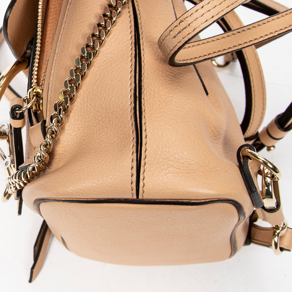 Backpack Mini Faye Backpack Beige Calfskin Leather