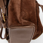 Backpack Mini Bamboo Backpack Brown Suede Leather