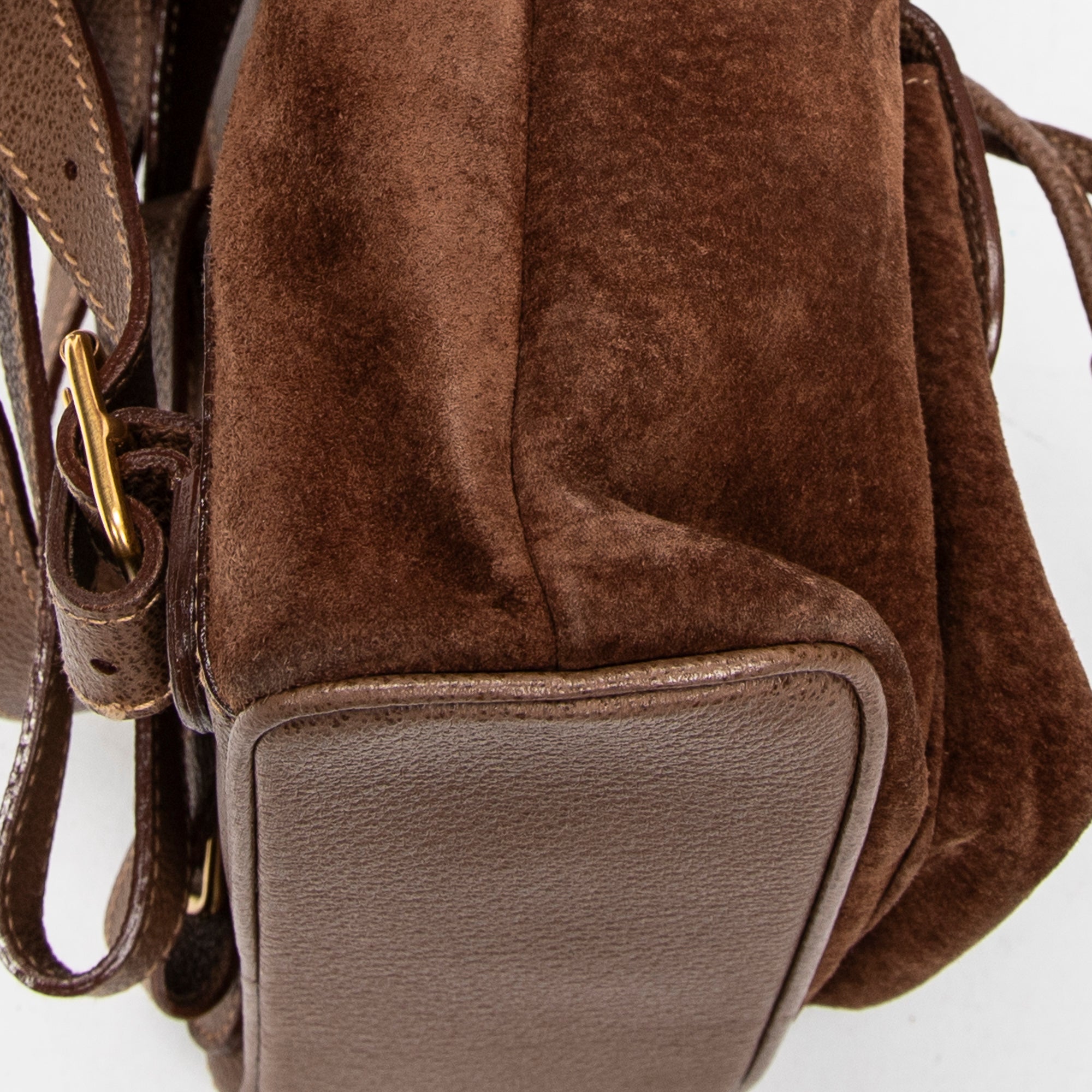 Backpack Mini Bamboo Backpack Brown Suede Leather