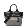 Shoulder Bag Reversible Tote Grey Nylon Canvas