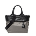 Shoulder Bag Reversible Tote Grey Nylon Canvas