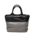 Shoulder Bag Reversible Tote Grey Nylon Canvas