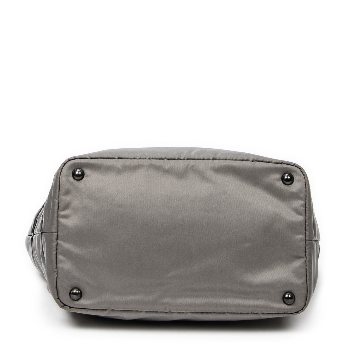 Shoulder Bag Reversible Tote Grey Nylon Canvas