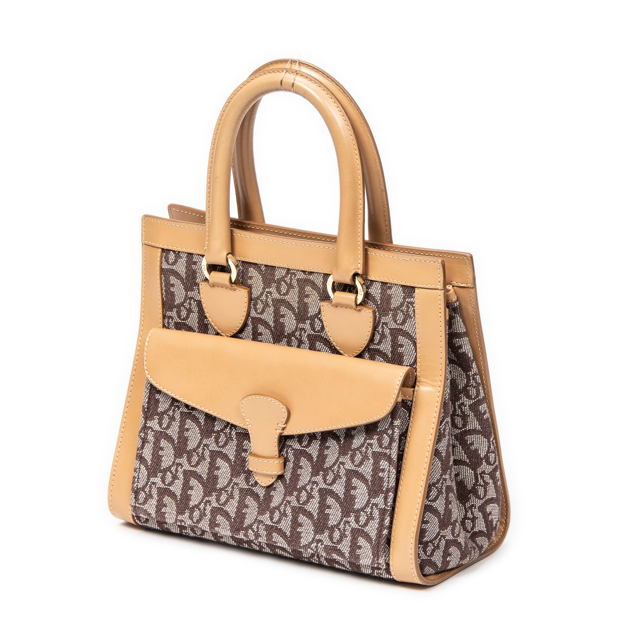 Shoulder Bag Trotter Front Pocket Tote Beige Diorissimo Canvas