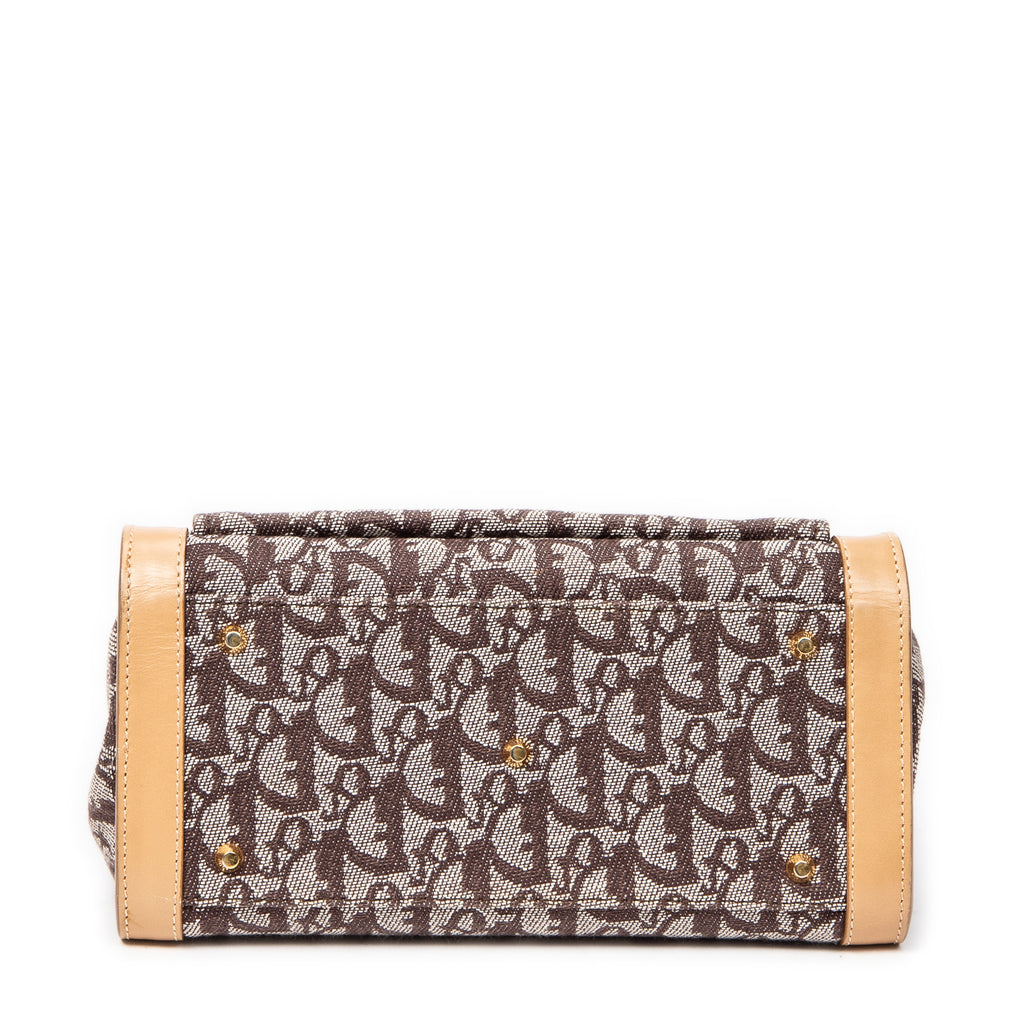 Shoulder Bag Trotter Front Pocket Tote Beige Diorissimo Canvas