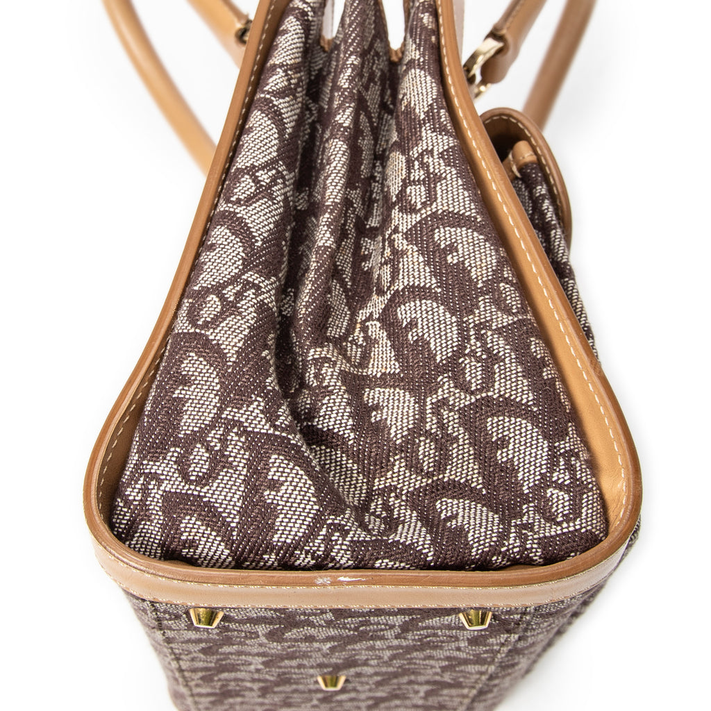 Shoulder Bag Trotter Front Pocket Tote Beige Diorissimo Canvas