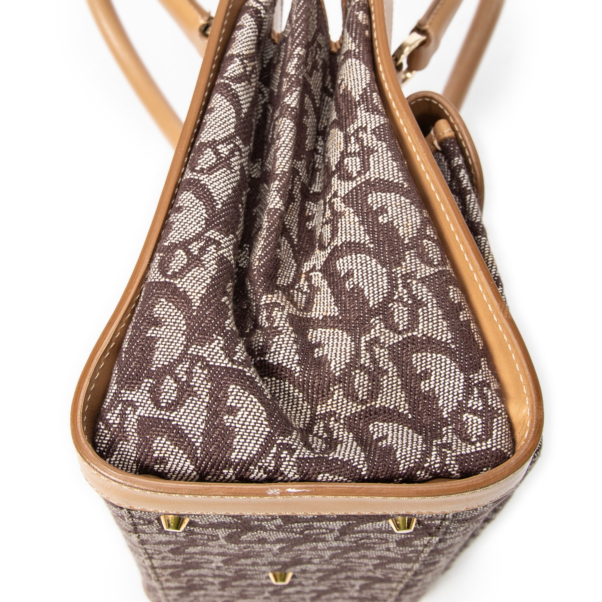 Shoulder Bag Trotter Front Pocket Tote Beige Diorissimo Canvas
