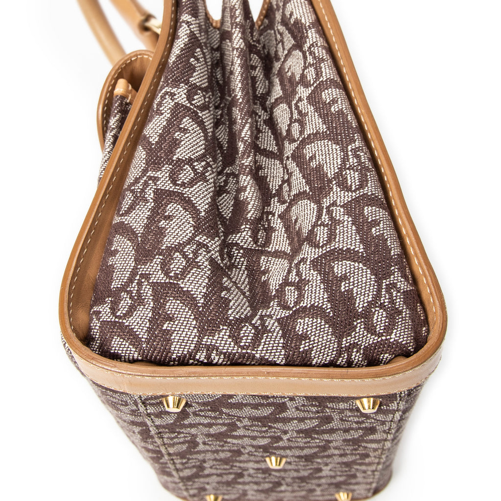 Shoulder Bag Trotter Front Pocket Tote Beige Diorissimo Canvas