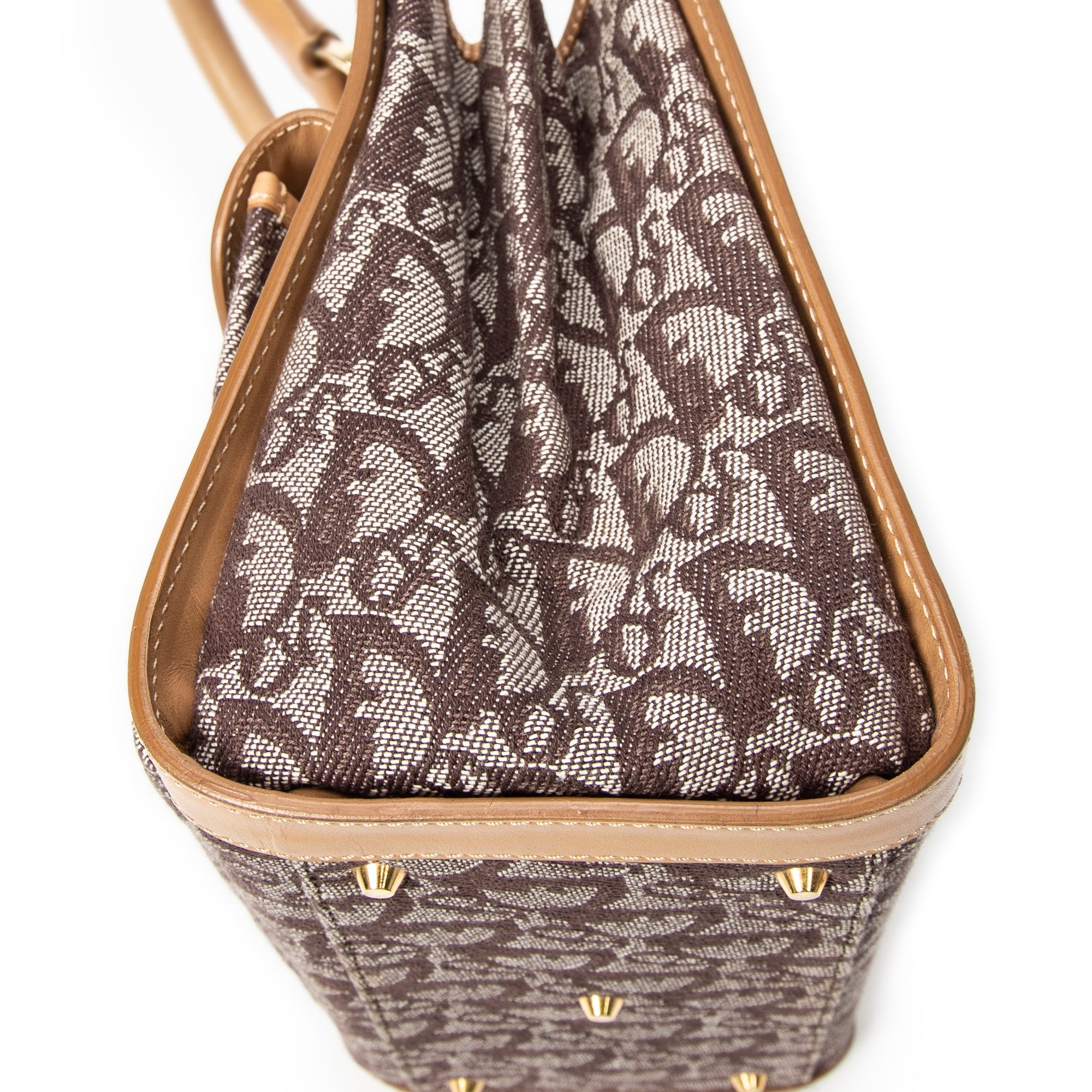 Shoulder Bag Trotter Front Pocket Tote Beige Diorissimo Canvas