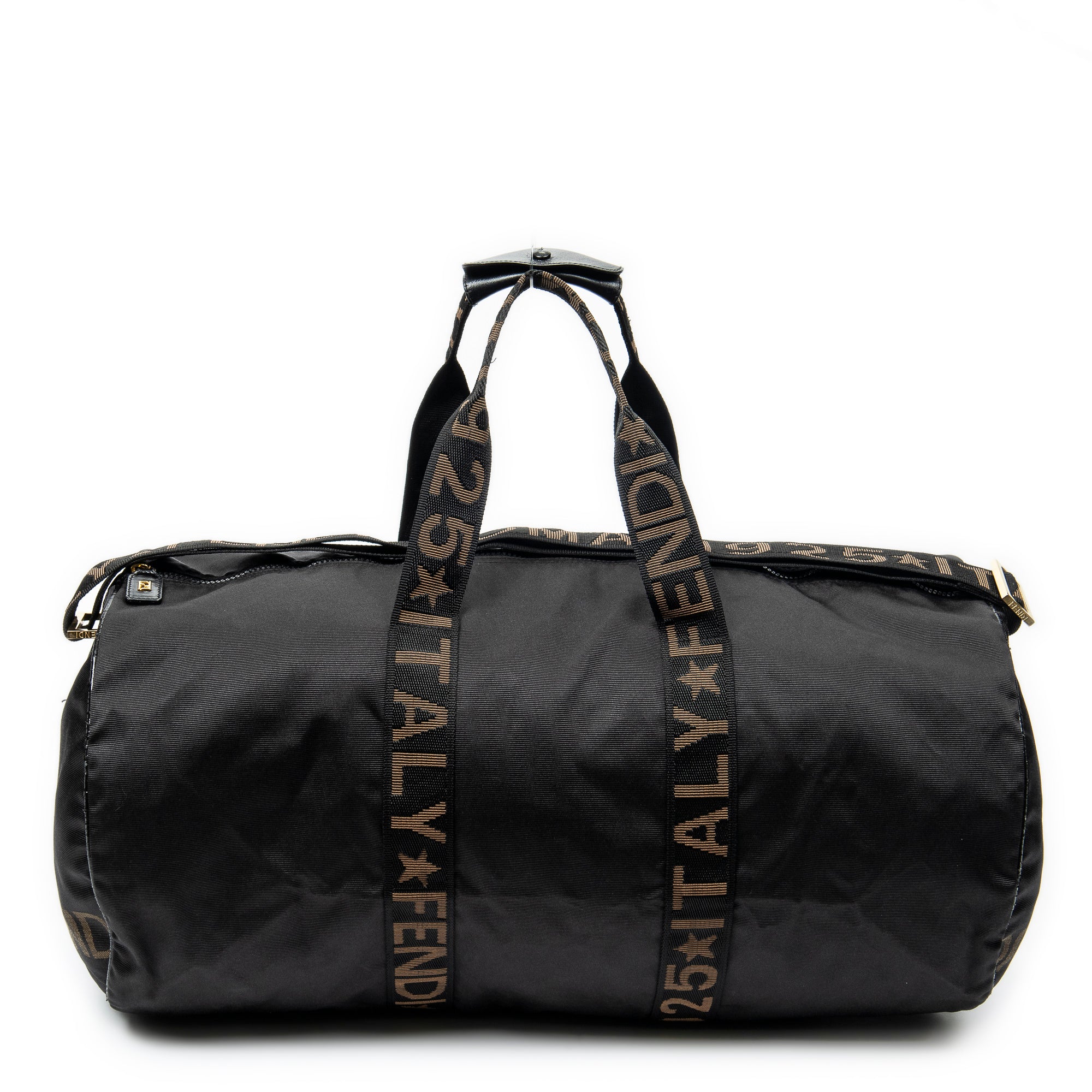 Travel Bag Vintage Large Logo Duffle Black Nylon Canvas