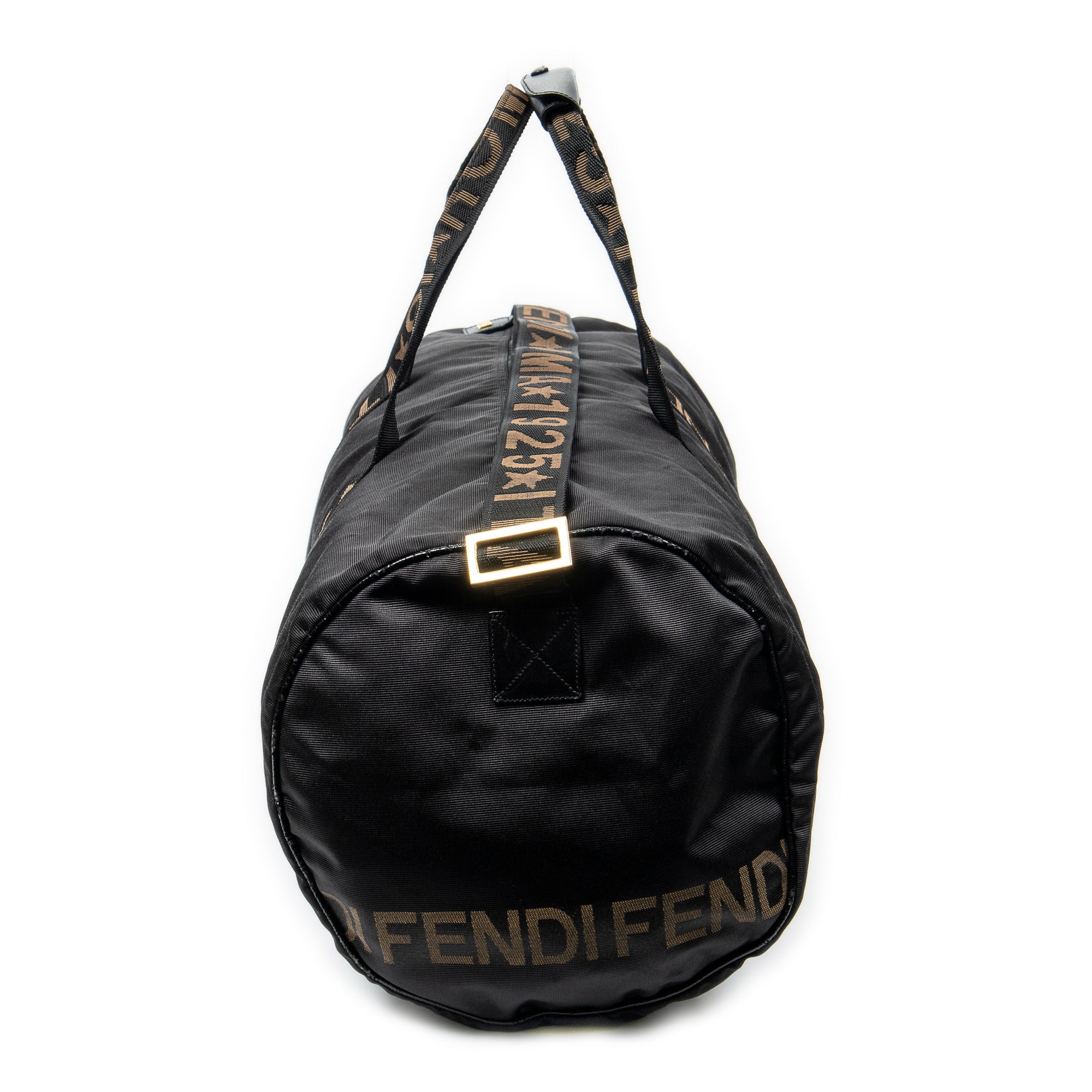 Travel Bag Vintage Large Logo Duffle Black Nylon Canvas