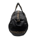 Travel Bag Vintage Large Logo Duffle Black Nylon Canvas