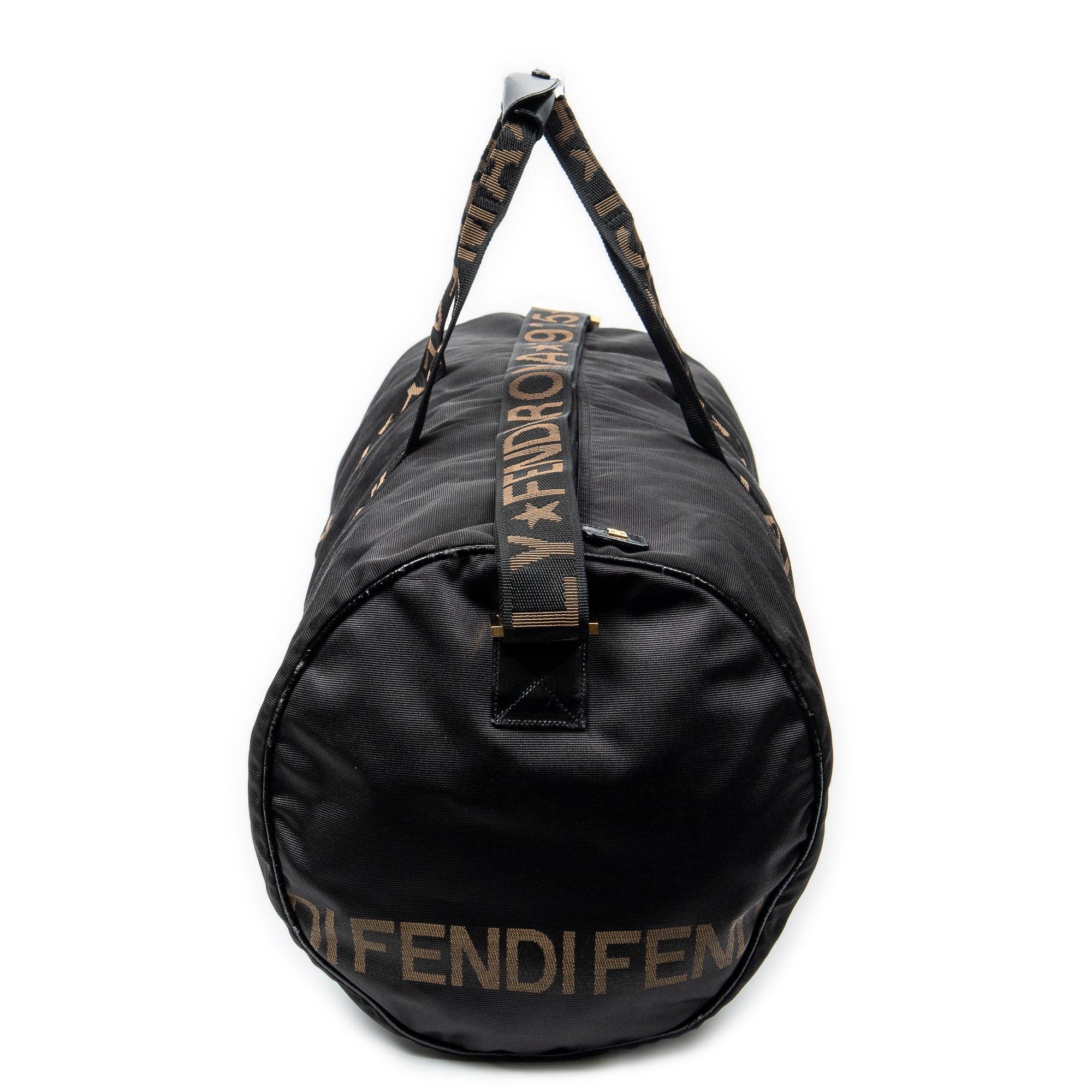 Travel Bag Vintage Large Logo Duffle Black Nylon Canvas