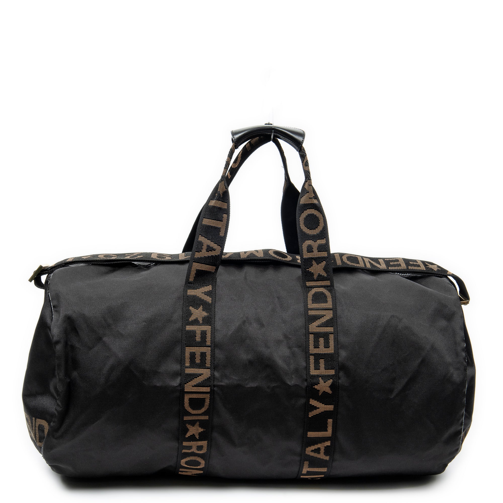 Travel Bag Vintage Large Logo Duffle Black Nylon Canvas