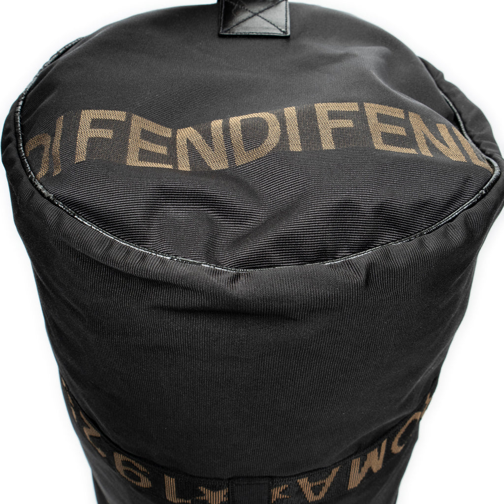 Travel Bag Vintage Large Logo Duffle Black Nylon Canvas